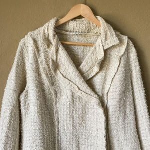 Cabi Tweed Oatmeal Cream Chenille Blazer style 985 size Large